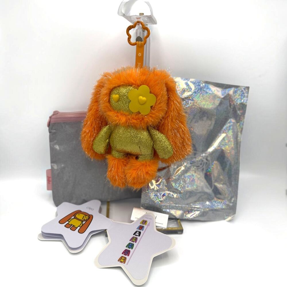 CJ Hendry Juju Cleo Plush Orange & Gold Sparkle Sold Out Rare - Full Set